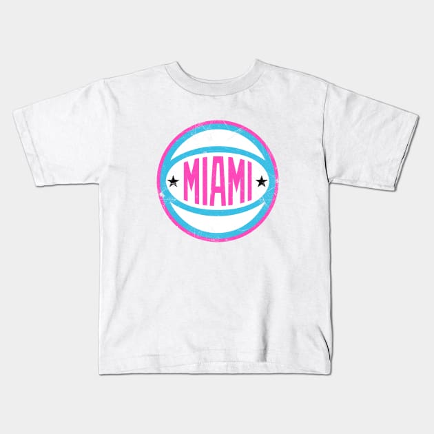 Miami Retro Ball - Vice White Kids T-Shirt by KFig21